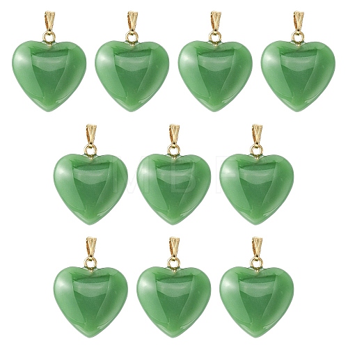 Imitation Jade Glass Pendants GLAA-YW0003-01A-1