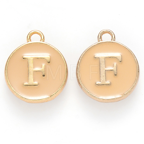 Golden Plated Alloy Enamel Charms X-ENAM-S118-06F-1