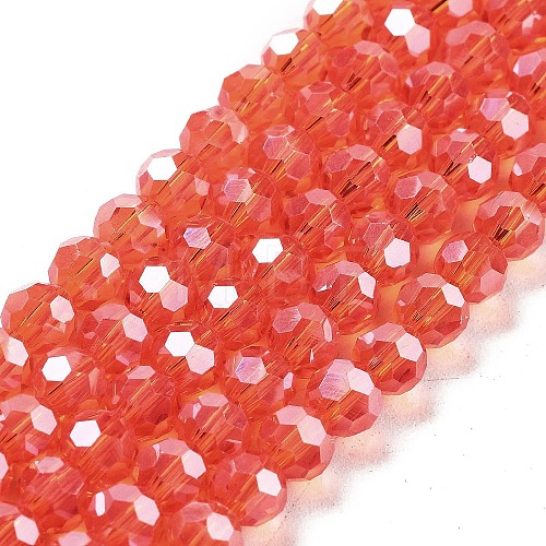 Electroplate Transparent Glass Beads Strands EGLA-A035-T6mm-A05-1
