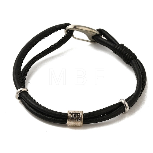 PU Leather Round Cord Multi-strand Bracelets SJEW-K002-07I-1