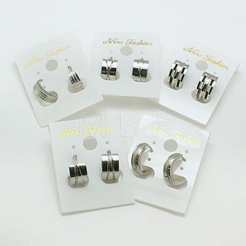 Fashion 304 Stainless Steel Huggie Hoop Earrings EJEW-G124-M16-1