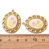 304 Stainless Steel & Cloth Embroidered Pendants FB-CBAFBAF-13G-01-3