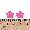 Chunky Magenta Transparent Frosted Flower Acrylic Beads X-PL560-14-4