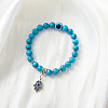 Synthetic Turquoise Stretch Bracelet with Evil Eye Charms SM1499-2-1
