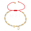 Brass Initial D Charm Bracelets GM5695-1-1