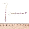 Heart 304 Stainless Steel & Glass Seed Beads Dangle Earrings EJEW-MZ00718-6