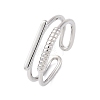 925 Sterling Silver Cuff Rings for Women RJEW-U046-02P-2