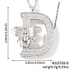 Brass Micro Pave Clear Cubic Zirconia Pendant Necklaces FS-WG7BC7F-04-1