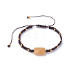 Adjustable Natural Yellow Jade Braided Bead Bracelets BJEW-JB05051-03-1
