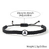 Flat Round with Letter Pattern Resin Beads Braided Bead Bracelets FS-WG43323-01-3