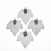 Autumn Theme Brass Rhinestone Pendants KK-N215-07P-1