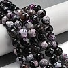 Faceted Natural Fire Crackle Agate Beads Strands G-F447-12mm-N15-2