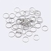 Rhodium Plated 925 Sterling Silver Saw Cut Open Jump Rings STER-F036-02P-0.9x5mm-1