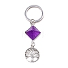 Natural Amethyst Pyramid Detachable Pendant Keychain PW-WG20082-01-1