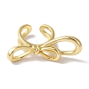 Bowknot Brass Open Cuff Rings for Women RJEW-C098-16G-2