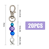 20Pcs ABS Plastic Imitation Pearl Beads Keychain HJEW-FH0001-25-2