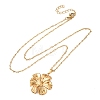 304 Stainless Steel Textured Flower Pendant Necklaces for Women NJEW-C117-01C-G-4