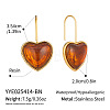 Heart 304 Stainless Steel Dangle Earrings KD3316-7-1