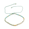 Natural Amazonite & Glass Seed Braided Bead Bracelets HR1333-5-1