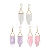3 Pairs 3 Colors Glass Beaded Dangle Earrings EJEW-MZ00749-2