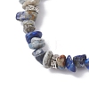 Natural Lapis Lazuli Chip Beaded Stretch Bracelets BJEW-JB12316-03-4