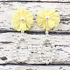 Cloth 3D Flower Plastic Imitation Pearl Beaded Barefoot Infnat Toe Anklets FS-WG366B4-02-1