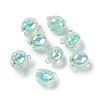 UV Plating Rainbow Iridescent Acrylic Beads X1-OACR-H015-11C-1