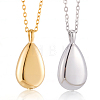 2Pcs 2 Colors 201 Stainless Steel Teardrop Memorial Urn Ashes Pendant Necklaces NJEW-CN0001-21-7