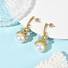 Natural White Jade & Imported Synthetic Howlite & Glass Pearl Dangle Earrings for Women EJEW-MZ00783-1