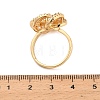 Flower Brass Micro Pave Cubic Zirconia Cup Peg Ring Settings for Half-drilled Beads KK-NH0009-05G-3