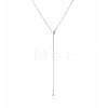 S925 Silver Butterfly Chain Necklace with Diamond Tassel Lock Collar OL9104-2-1