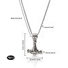 4Pcs Titanium Steel Norse Viking Hammer Pendant Necklace with Box Chains for Men NJEW-CA0001-14-2