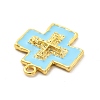 Brass Enamel Pendants KK-L228-39B-G-2