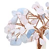 Natural Morganite Chips Tree of Life Decorations with Cat Display Decorations DJEW-K025-03F-3
