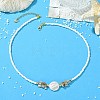 Natural Baroque Keshi Pearl Coin Glass Seed Beaded Necklaces for Women NJEW-JN06220-1