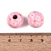 Printed Wood European Beads WOOD-G029-06E-3