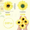 20Pcs Cloth Sunflower AJEW-CP0001-83-2