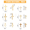 36Pcs 6 Style Long-Lasting Plated Brass Charms KK-FH0005-19-2