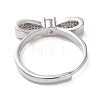 Adjustable Brass with Cubic Zirconia Rings RJEW-B056-08-3