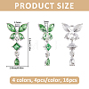 16Pcs 4 Colors Alloy Rhinestone Pendants RB-FH0001-13-2
