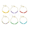 Natural Dyed Freshwater Shell Nuggets Beaded 304 Stainless Steel Cable Chain Anklets for Women AJEW-AN00827-2