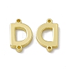 Rack Plating Brass Letter Connector Charms KK-C007-38G-D-2