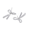 Rack Plating Bowknot Brass Stud Earrings for Women EJEW-NH0002-03P-2