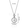 Clear Cubic Zirconia Flat Round with Crown Pendant Necklace JN1027A-2