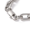 Non-Tarnish 201 Stainless Steel Oval Link Chain Bracelets for Men BJEW-R313-07P-3