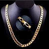 Alloy Cuban Curb Chains Necklaces & Bracelets Sets for Men WG37A02-07-3