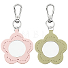 2Pcs 2 Colors PU Leather Pendant Decorations HJEW-CL0001-16B-1