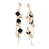 Real 18K Gold Plated Brass with Glass Rhinestone Tassel Big Pendants KK-B074-14G-01-1