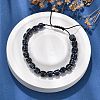 Adjustable Natural Lapis Lazuli and Non-magnetic Synthetic Hematite Braided Bead Bracelets BJEW-Z090-01F-2