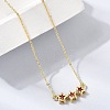 Brass Glass Triple Star Pendant Necklaces KK-CBAB173-03G-08-3